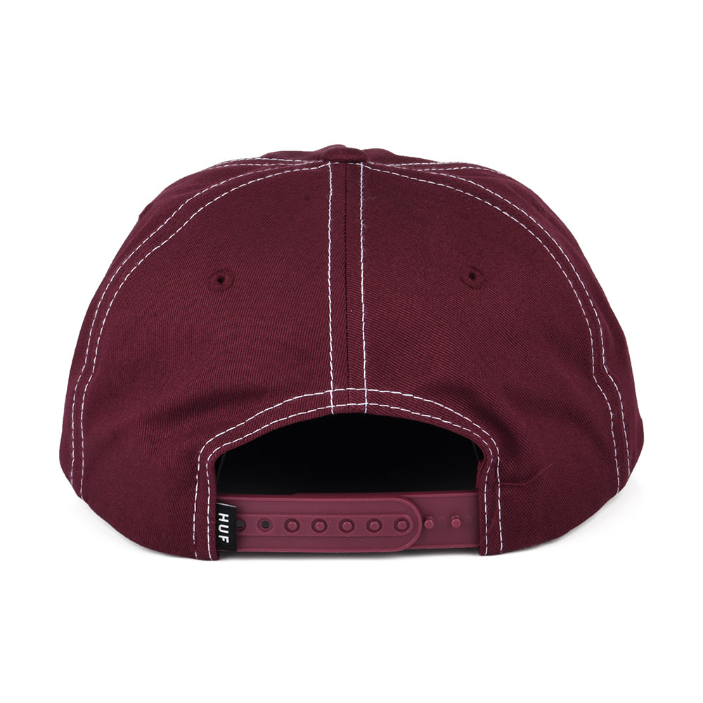 HUF Triple Triangle Unstrukturierte Snapback Cap - Beerenfarben-Weiß
