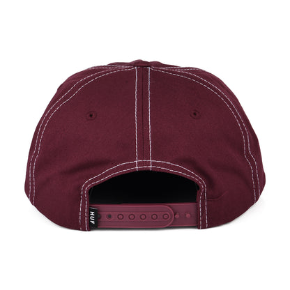 HUF Triple Triangle Unstrukturierte Snapback Cap - Beerenfarben-Weiß