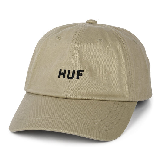 HUF Original Logo Baseball Cap mit gebogenem Visier aus Baumwolle - Hellbeige