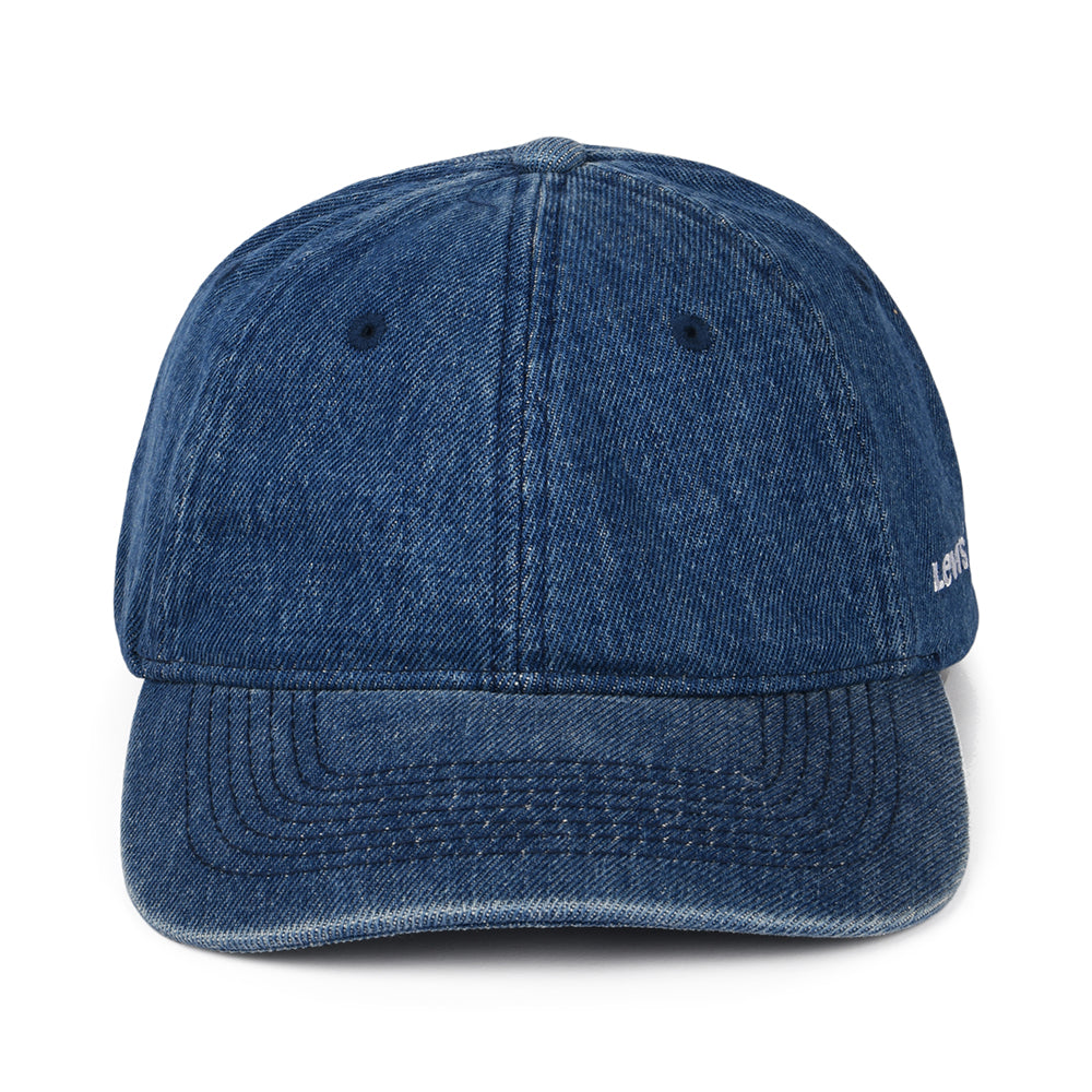 Levi's Essential Denim Baseball Cap mit leerem Etikett - Blau