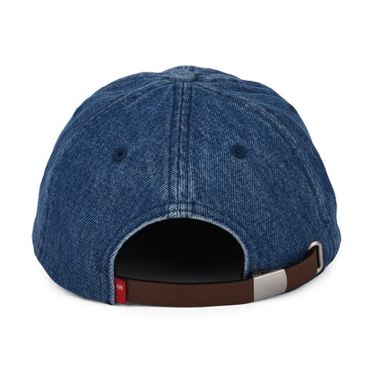 Levi's Essential Denim Baseball Cap mit leerem Etikett - Blau