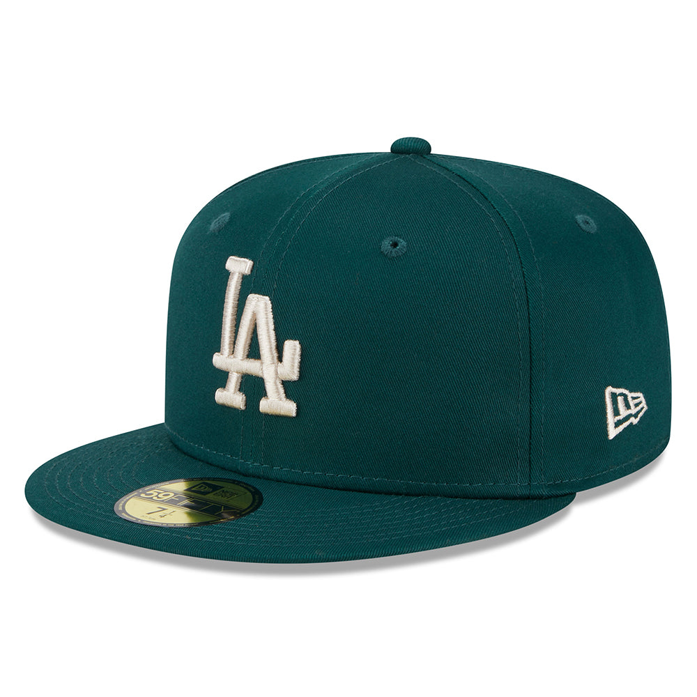 New Era 59FIFTY L.A. Dodgers Baseball Cap - MLB League Essential - Dunkelgrün-Steingrau