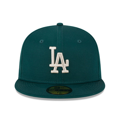 New Era 59FIFTY L.A. Dodgers Baseball Cap - MLB League Essential - Dunkelgrün-Steingrau