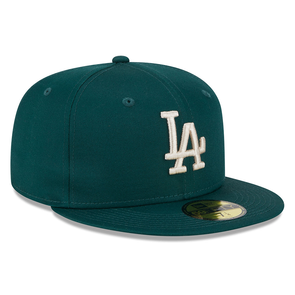 New Era 59FIFTY L.A. Dodgers Baseball Cap - MLB League Essential - Dunkelgrün-Steingrau