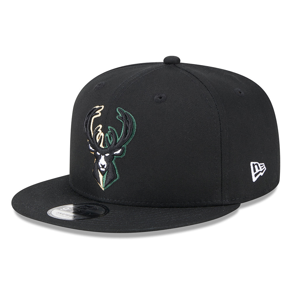 New Era 9FIFTY Milwaukee Bucks Snapback Cap - NBA Split Logo - Schwarz