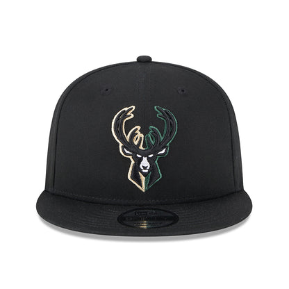 New Era 9FIFTY Milwaukee Bucks Snapback Cap - NBA Split Logo - Schwarz