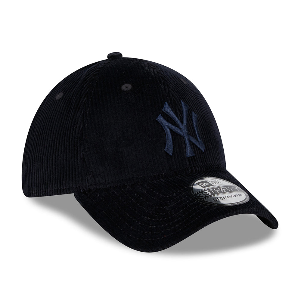 New Era 39THIRTY New York Yankees Baseball Cap - MLB Wide Cord - Marineblau auf Marineblau