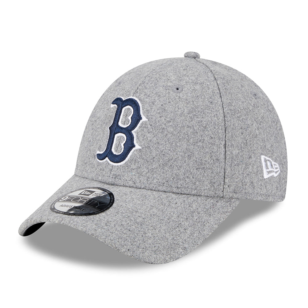New Era 9FORTY Boston Red Sox Baseball Cap - MLB Melton Wool Essential - Grau-Marineblau