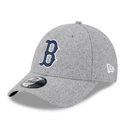 New Era 9FORTY Boston Red Sox Baseball Cap - MLB Melton Wool Essential - Grau-Marineblau