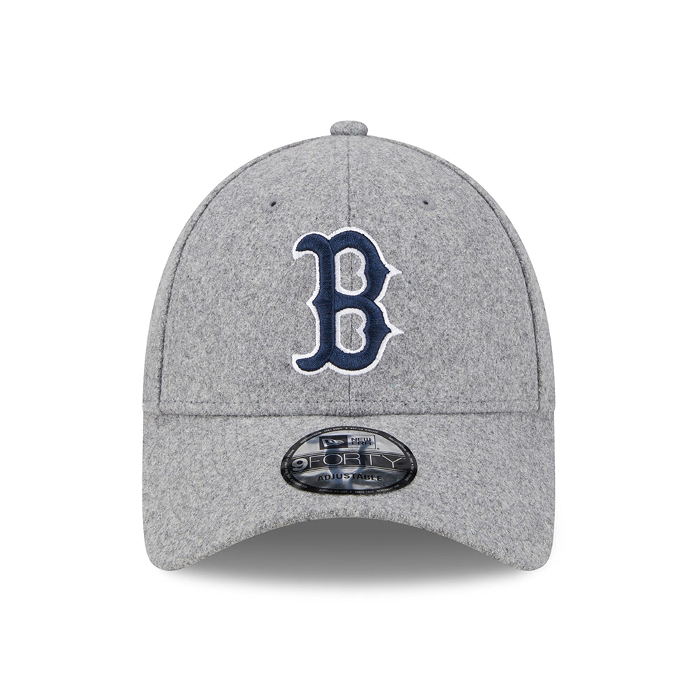 New Era 9FORTY Boston Red Sox Baseball Cap - MLB Melton Wool Essential - Grau-Marineblau
