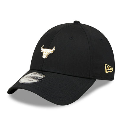 New Era 9FORTY Chicago Bulls Baseball Cap - NBA Pin - Schwarz