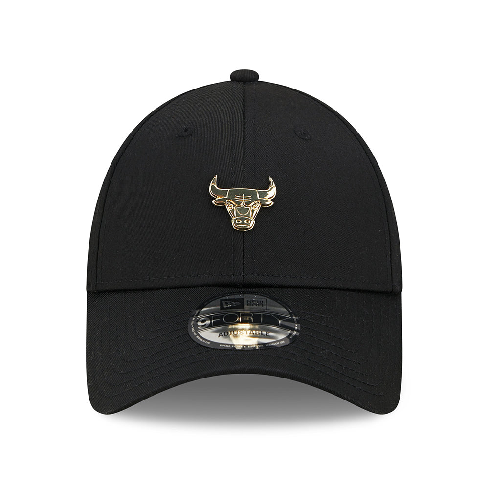 New Era 9FORTY Chicago Bulls Baseball Cap - NBA Pin - Schwarz