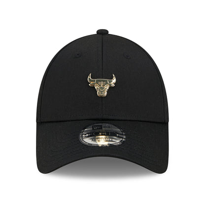 New Era 9FORTY Chicago Bulls Baseball Cap - NBA Pin - Schwarz