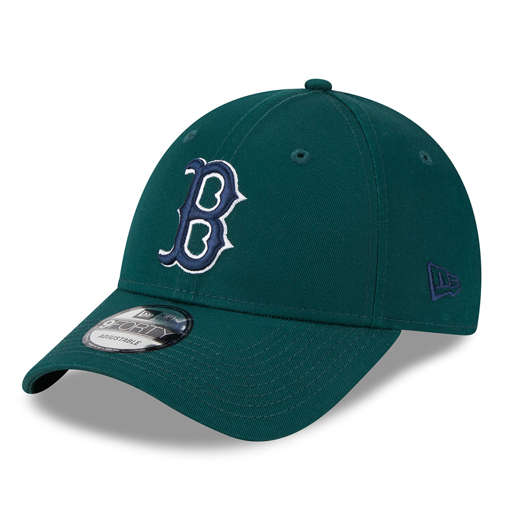 New Era 9FORTY Boston Red Sox Baseball Cap - MLB League Essential - Dunkelgrün-Marineblau