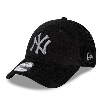 New Era 9FORTY New York Yankees Baseball Cap MLB Wide Cord - Schwarz-Grau