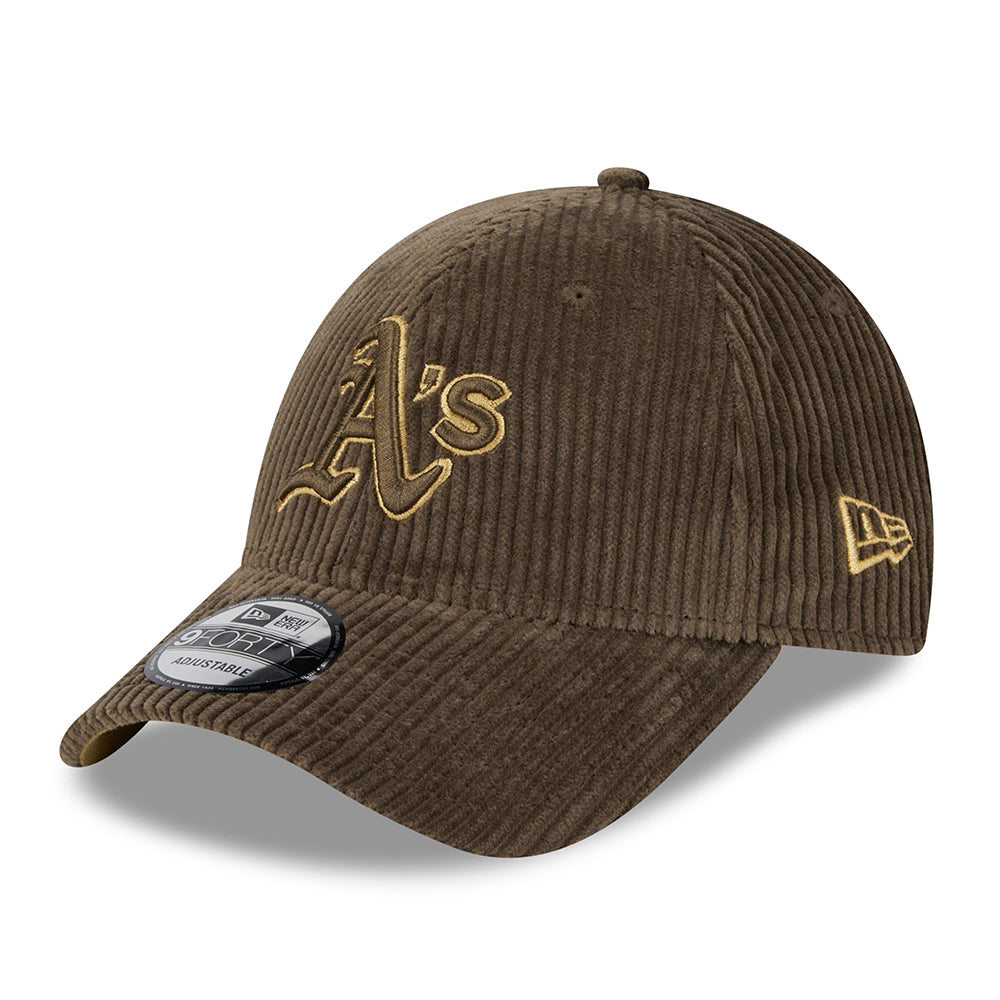New Era 9FORTY Oakland Athletics Baseball Cap - MLB Wide Cord - Braun-Bronze