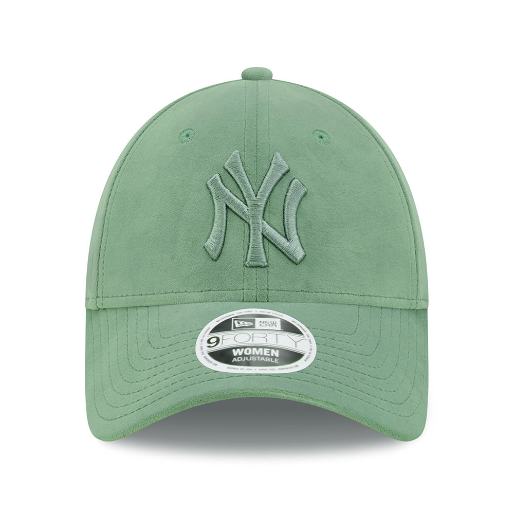 New Era Damen 9FORTY New York Yankees Baseball Cap - MLB Velour - Jadegrün