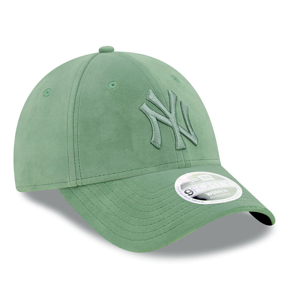 New Era Damen 9FORTY New York Yankees Baseball Cap - MLB Velour - Jadegrün