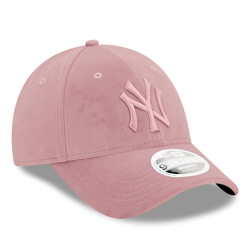 New Era Damen 9FORTY New York Yankees Baseball Cap - MLB Velour - Rosa