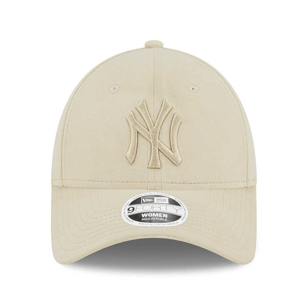 New Era Damen 9FORTY New York Yankees Baseball Cap - MLB Velour - Steingrau