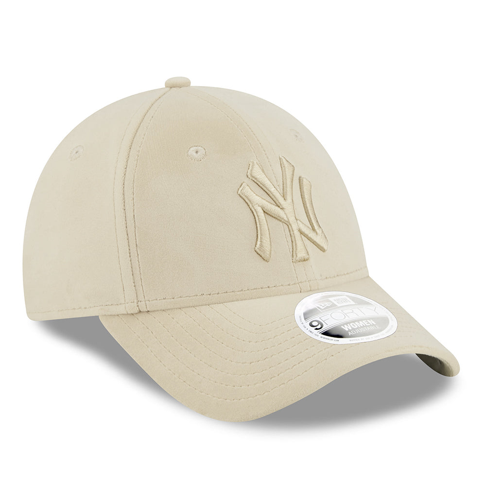 New Era Damen 9FORTY New York Yankees Baseball Cap - MLB Velour - Steingrau