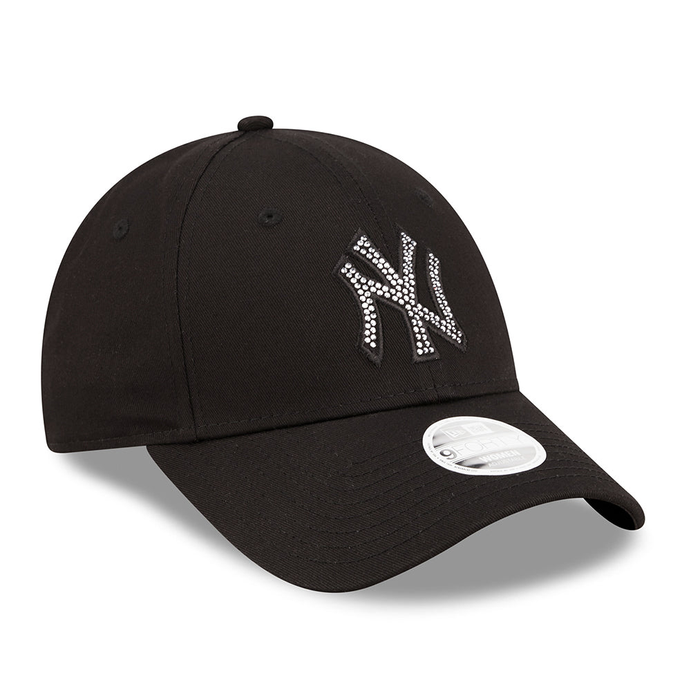 New Era Damen 9FORTY New York Yankees Baseball Cap - MLB Diamante - Schwarz