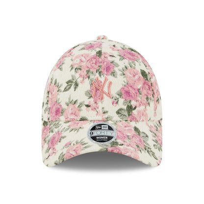 New Era Damen 9FORTY New York Yankees Baseball Cap - MLB Floral Cord - Steingrau-Rosa