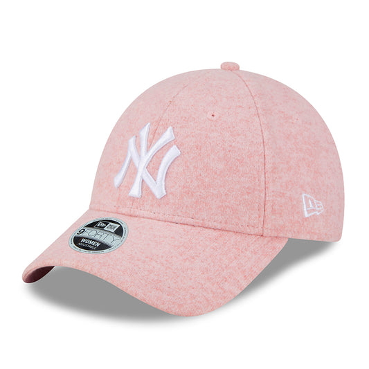 New Era Damen 9FORTY New York Yankees Baseball Cap - MLB Wool - Pink-Weiß