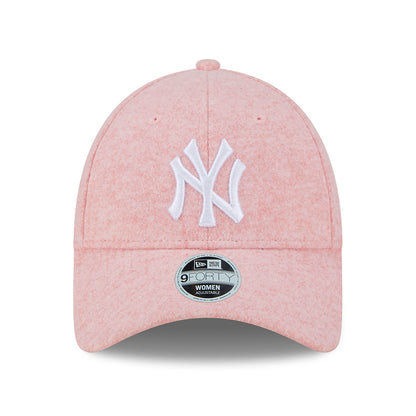 New Era Damen 9FORTY New York Yankees Baseball Cap - MLB Wool - Pink-Weiß