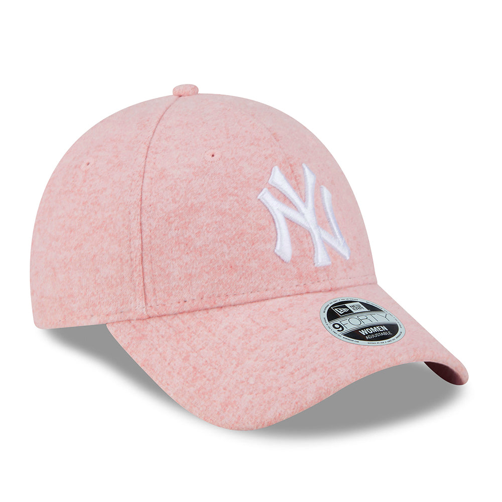 New Era Damen 9FORTY New York Yankees Baseball Cap - MLB Wool - Pink-Weiß