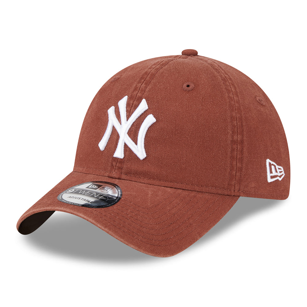 New Era 9TWENTY New York Yankees Baseball Cap - MLB League Casual - Borkenbraun-Weiß