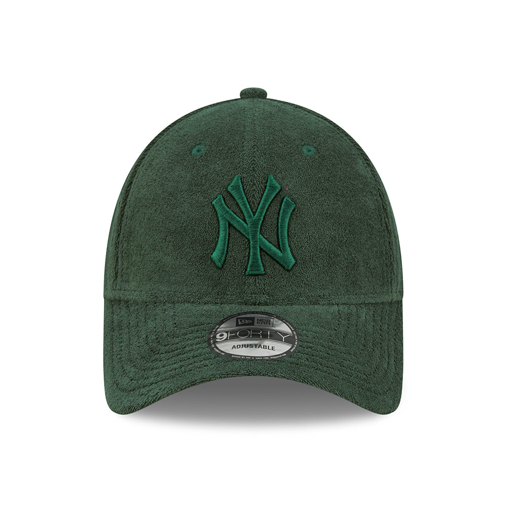 New Era 9FORTY New York Yankees Baseball Cap - MLB Towelling - Dunkelgrün