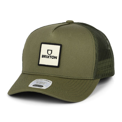 Brixton Alpha Block NetPlus MP Trucker Cap - Olivgrün