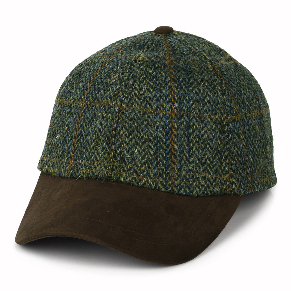 Failsworth HARRIS TWEED Baseball Cap - Olivgrün-Braun