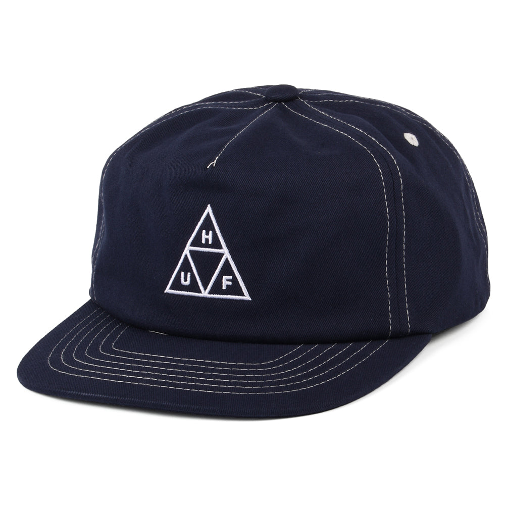 HUF Triple Triangle Unstrukturierte Snapback Cap - Marineblau-Weiß