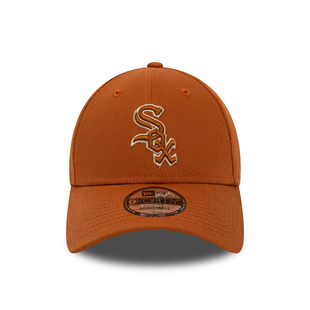 New Era 9FORTY Chicago White Sox Baseball Cap - MLB Team Outline - Toffee-Steingrau