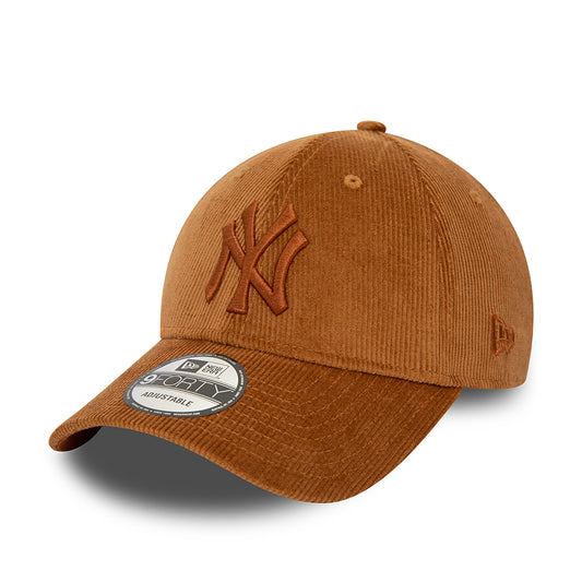 New Era 9FORTY New York Yankees Baseball Cap - MLB Cord - Toffee
