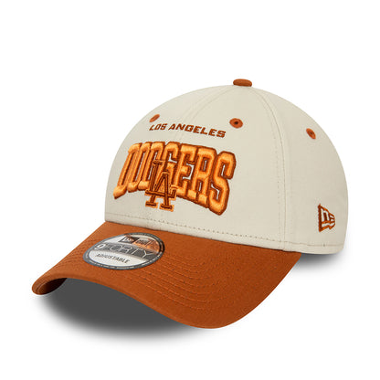 New Era 9FORTY L.A. Dodgers Baseball Cap - MLB White Crown - Elfenbein-Rostrot