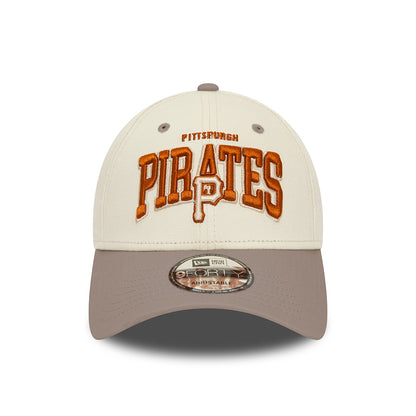 New Era 9FORTY Pittsburgh Pirates Baseball Cap - MLB White Crown - Elfenbein-Taupe