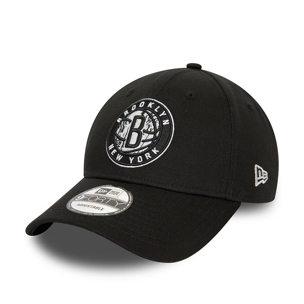 New Era 9FORTY Brooklyn Nets Baseball Cap - NBA Infill - Schwarz-Grau