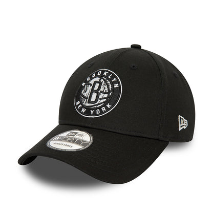 New Era 9FORTY Brooklyn Nets Baseball Cap - NBA Infill - Schwarz-Grau