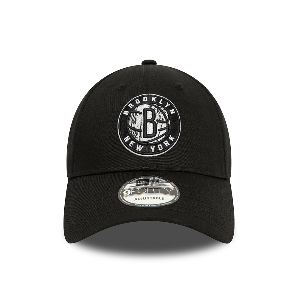 New Era 9FORTY Brooklyn Nets Baseball Cap - NBA Infill - Schwarz-Grau