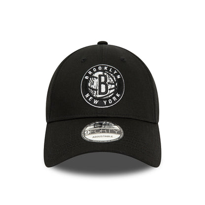 New Era 9FORTY Brooklyn Nets Baseball Cap - NBA Infill - Schwarz-Grau