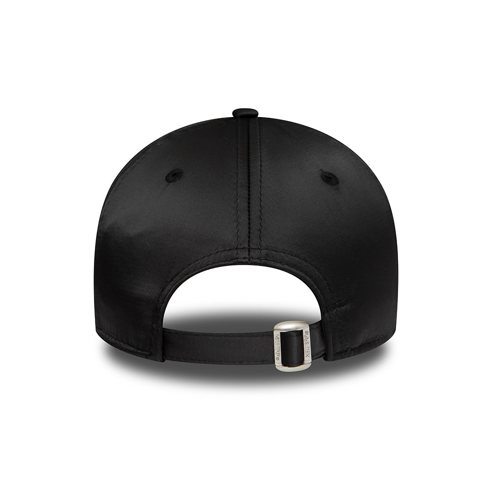 New Era Damen 9FORTY New York Yankees Baseball Cap - MLB Satin - Schwarz auf Schwarz