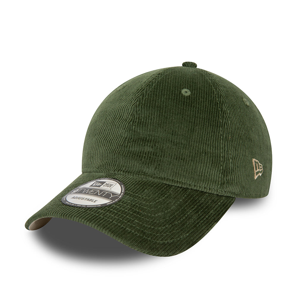 New Era 9TWENTY Baseball Cap - NE Cord - Dunkelgrün