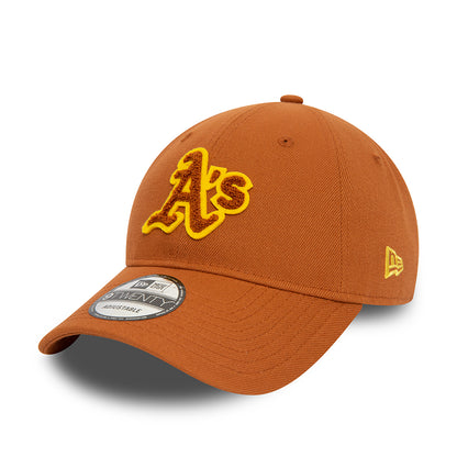 New Era 9TWENTY Oakland Athletics Baseball Cap - MLB Boucle - Toffee-Gelb