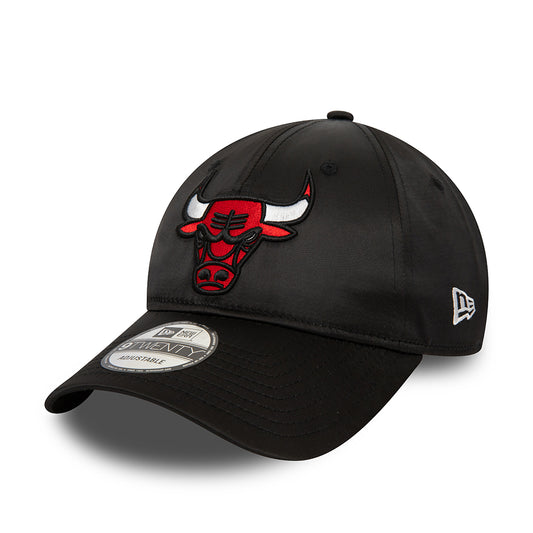 New Era 9TWENTY Chicago Bulls Baseball Cap - NBA Satin - Schwarz