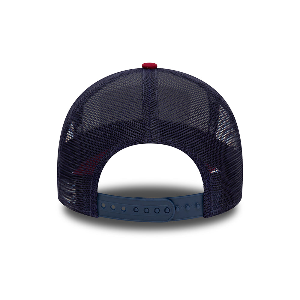 New Era A-Frame Colorado Trucker Cap - Patch - Weiß-Kardinalrot-Marineblau