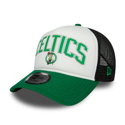 New Era A-Frame Boston Celtics Trucker Cap - NBA Retro - Weiß-Grün-Schwarz