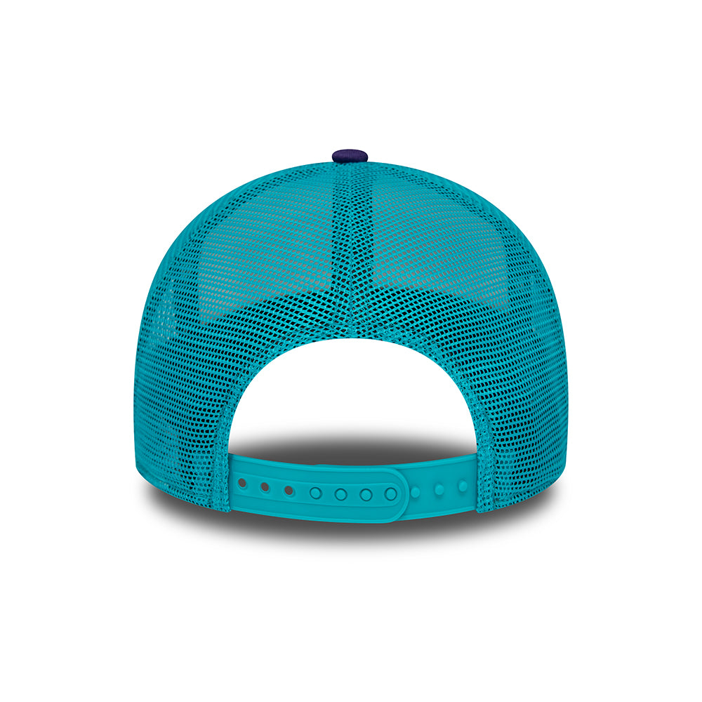 New Era A-Frame Charlotte Hornets Trucker Cap - NBA Retro - Weiß-Lila-Petrol